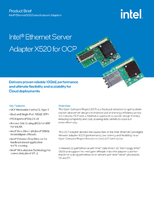 Intel Ethernet Server  Adapter  X520DA2OCP2.0 for OCP(Without Module)
