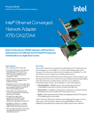 Intel Ethernet Converged Dual and Quad-port 10GbE Network Adapter X710-DA2G1P5/DA4G2P5